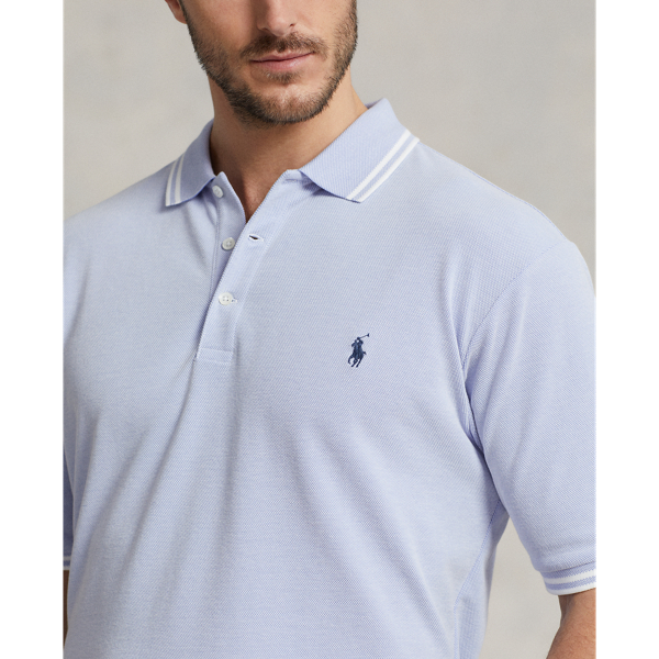 Lafayette Blue/White Stretch Mesh Polo Shirt Big & Tall 6