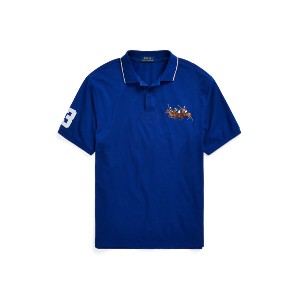 Camisa Polo de malha com Triple Pony Big & Tall em 1