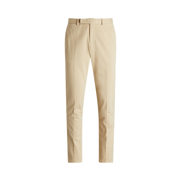 Pantalon chino stretch teint en pi&egrave;ce