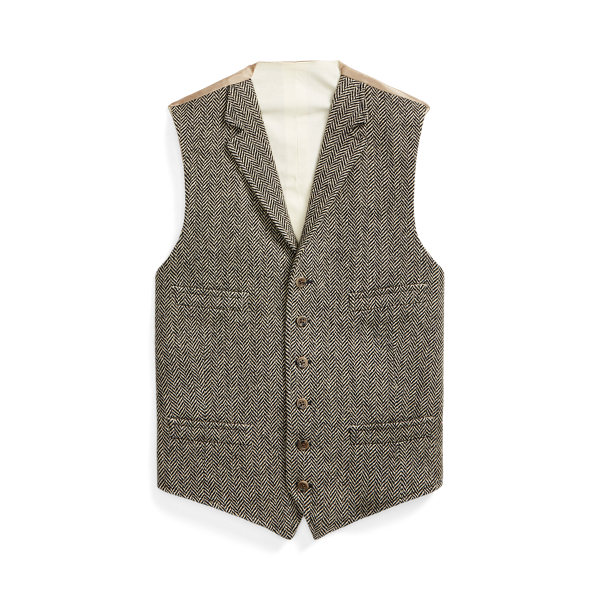 Wool Herringbone Tweed Waistcoat for Men Ralph Lauren BE