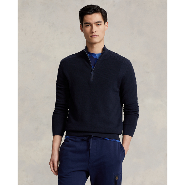 Wool quarter zip sweater sales