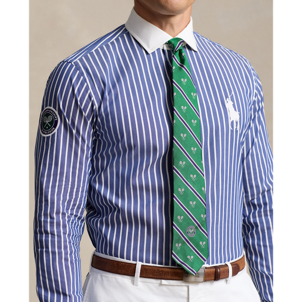 Gestreiftes Stretchtwill-Hemd Wimbledon Polo Ralph Lauren in Grafik-Royal/Weiß 6