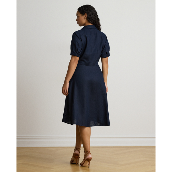 Tie-Front Linen Shirtdress