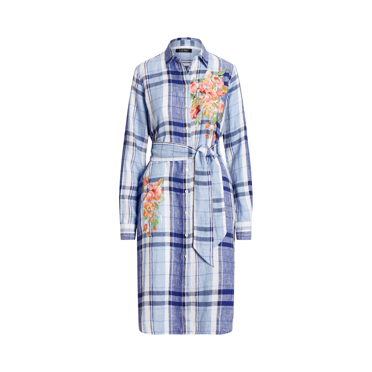 新着☆【RRL RalphLauren】Plaid Cotton-Linen Shirtdress Plaid Linen Shirtdress