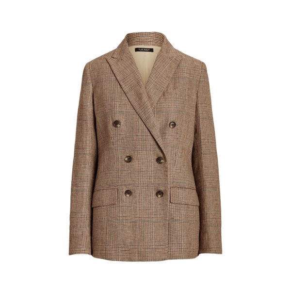 Zweireihiger Glencheckblazer aus Leinen Lauren in 1