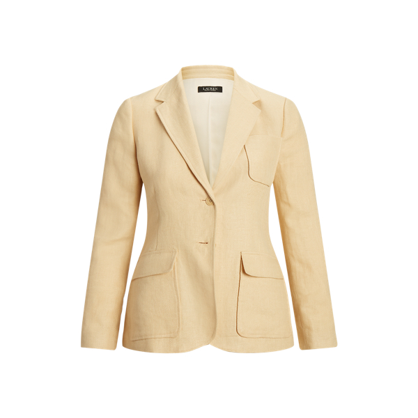 Blazer en lin &agrave; chevrons Lauren Woman en 1