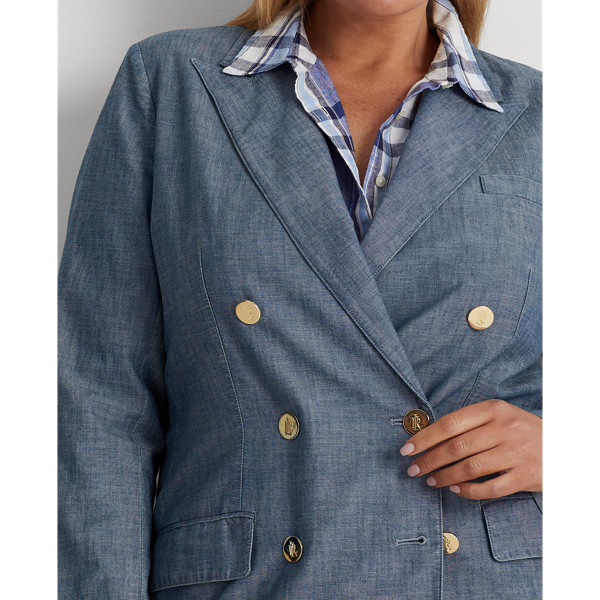 Ralph Lauren★Double-Breasted Chambray Blazer Double-Breasted Chambray Blazer