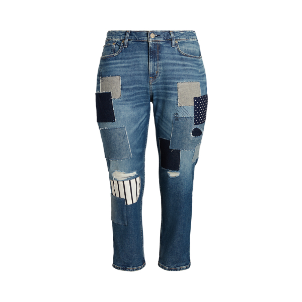 Patchwork Relaxed Tapered Ankle Jean Lauren Woman 1