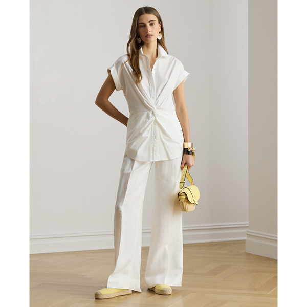 Chemise manches courtes coton torsad&eacute; Lauren en Blanc 4