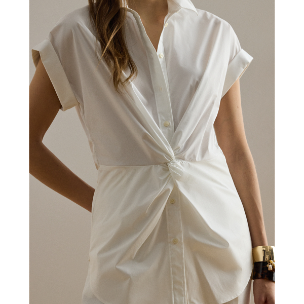 Chemise manches courtes coton torsad&eacute; Lauren en Blanc 6