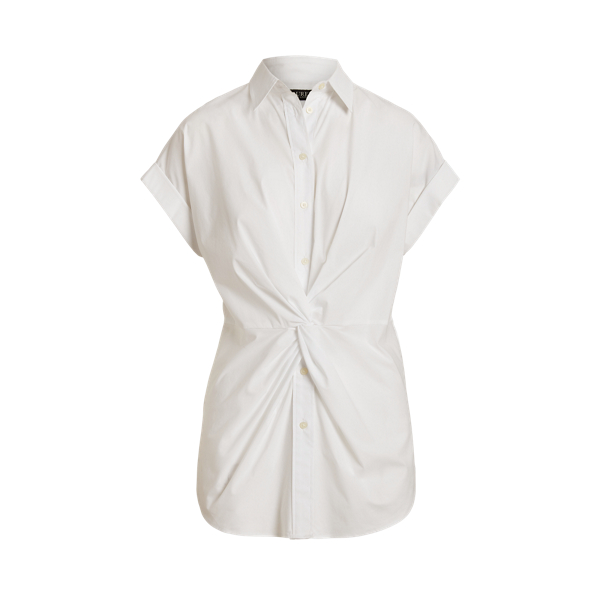 Chemise manches courtes coton torsad&eacute; Lauren en Blanc 2