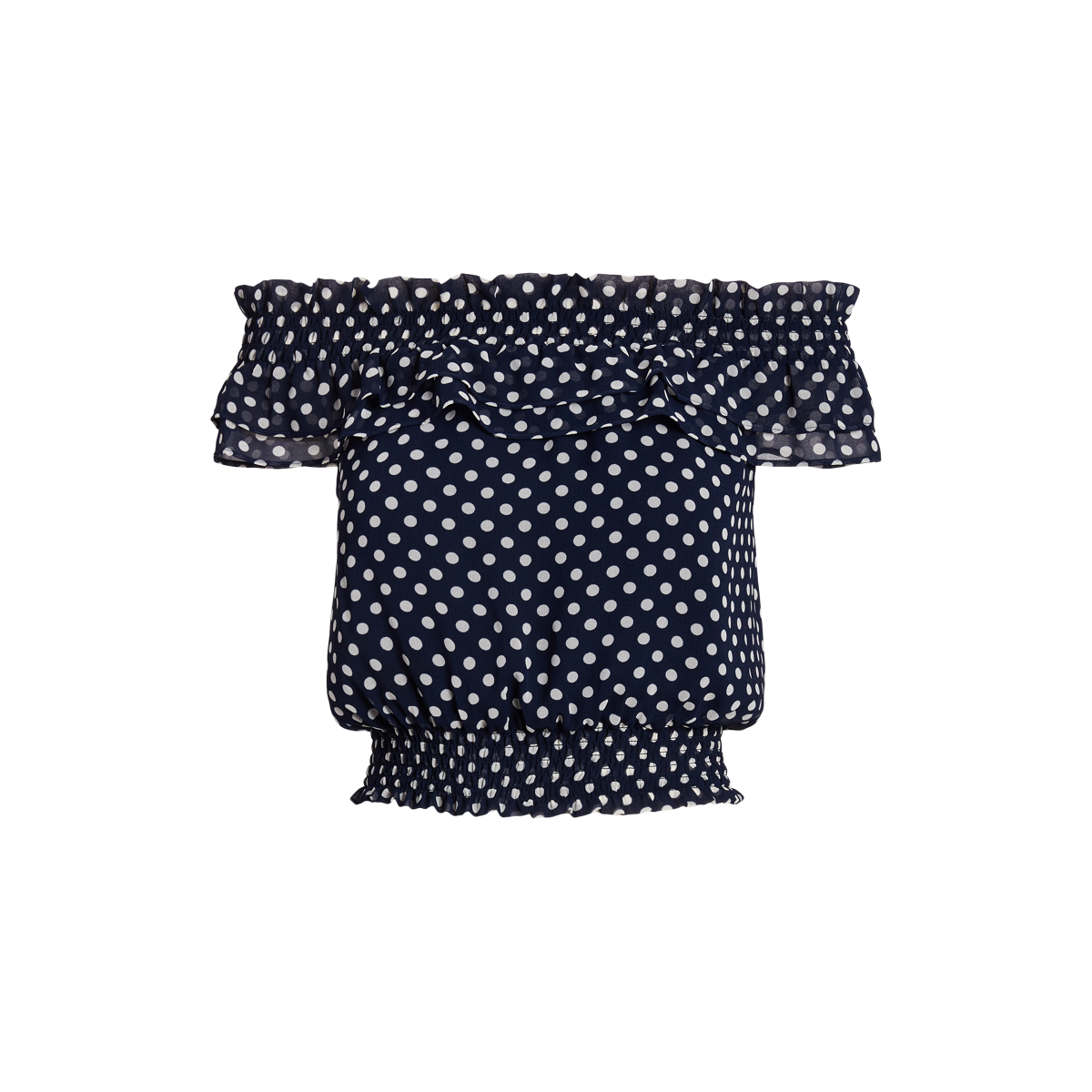 Polka Dot Off the Shoulder Blouse Ralph Lauren