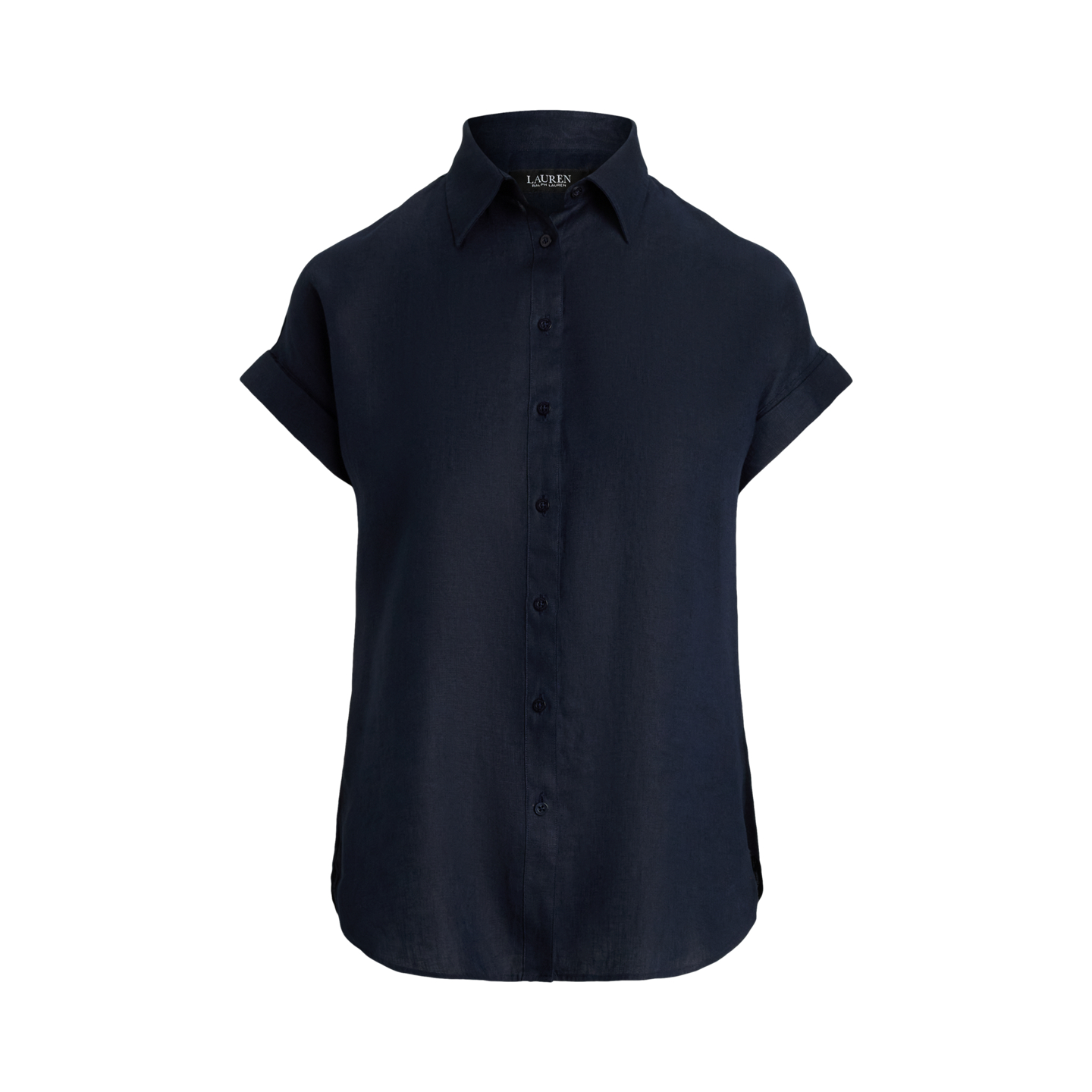 Женская рубашка Ralph Lauren Relaxed Fit Linen Short-Sleeve, цвет: Тёмно-синий — фото 5