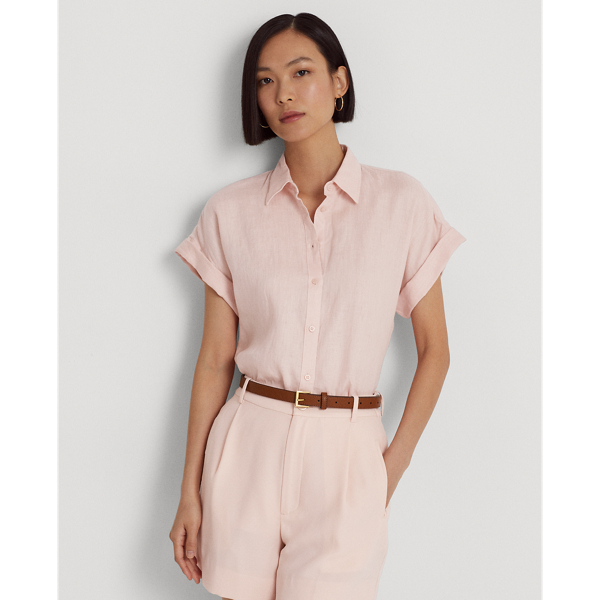 Relaxed Fit Linen Short-Sleeve Shirt for Women | Ralph