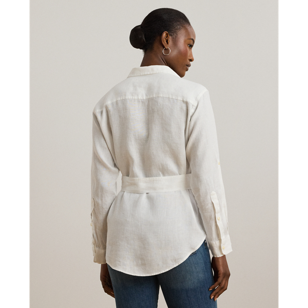Relaxed Fit Belted Linen Shirt