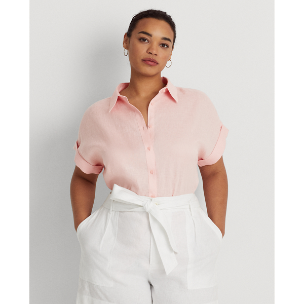 ラルフ・ローレン Lauren Ralph Lauren Linen Dolman-Sleeve Shirt レディース シャツ トップス Pink Women's Lauren Ralph Lauren Linen Dolman Sleeve Shirt | 6pm
