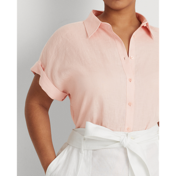 Relaxed Fit Linen Short-Sleeve Shirt for Women | Ralph