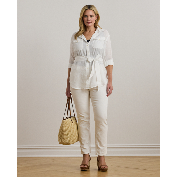 Relaxed Fit Belted Linen Shirt