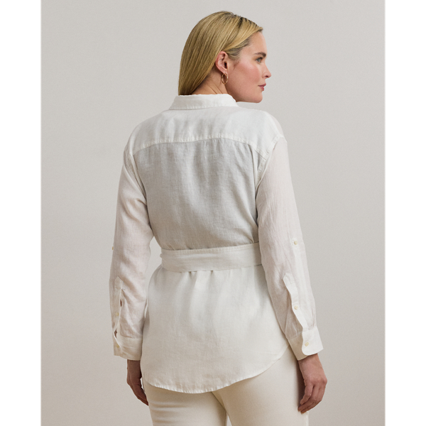 Relaxed Fit Belted Linen Shirt