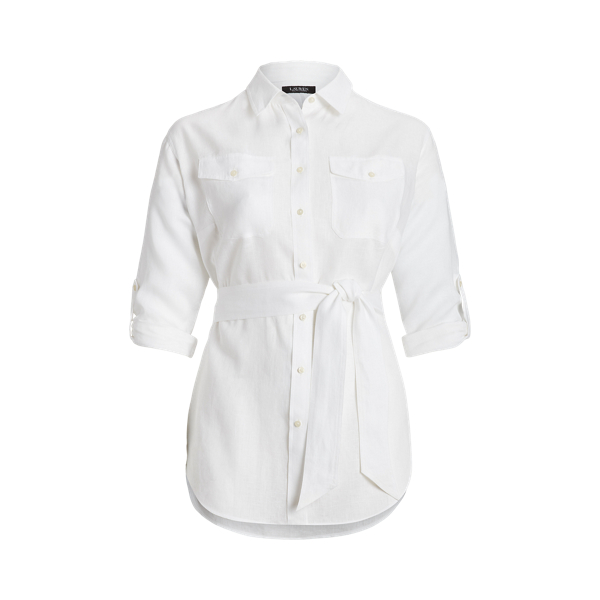 Stretch Cotton Puff-Sleeve Henley Tee