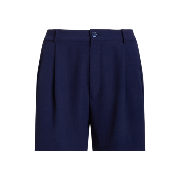 Refined Navy Pleated Georgette Short Lauren Petite 2