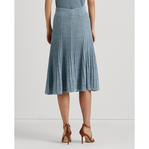 Indigo Ocean Multi Linen-Cotton Knit Skirt Lauren 5