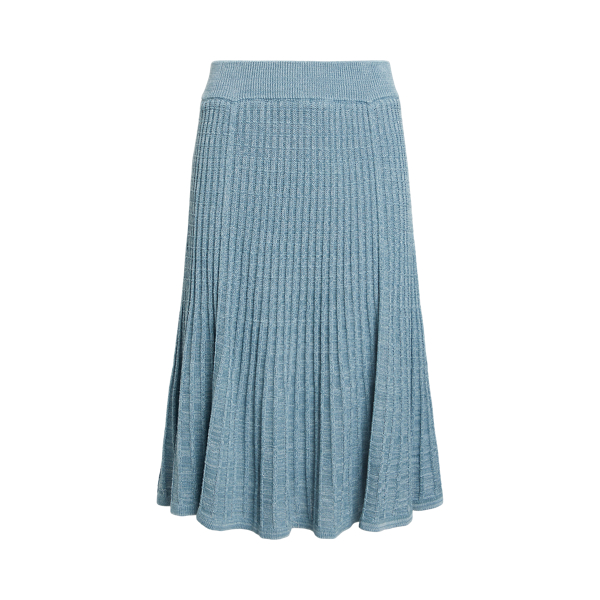 Indigo Ocean Multi Linen-Cotton Knit Skirt Lauren 2