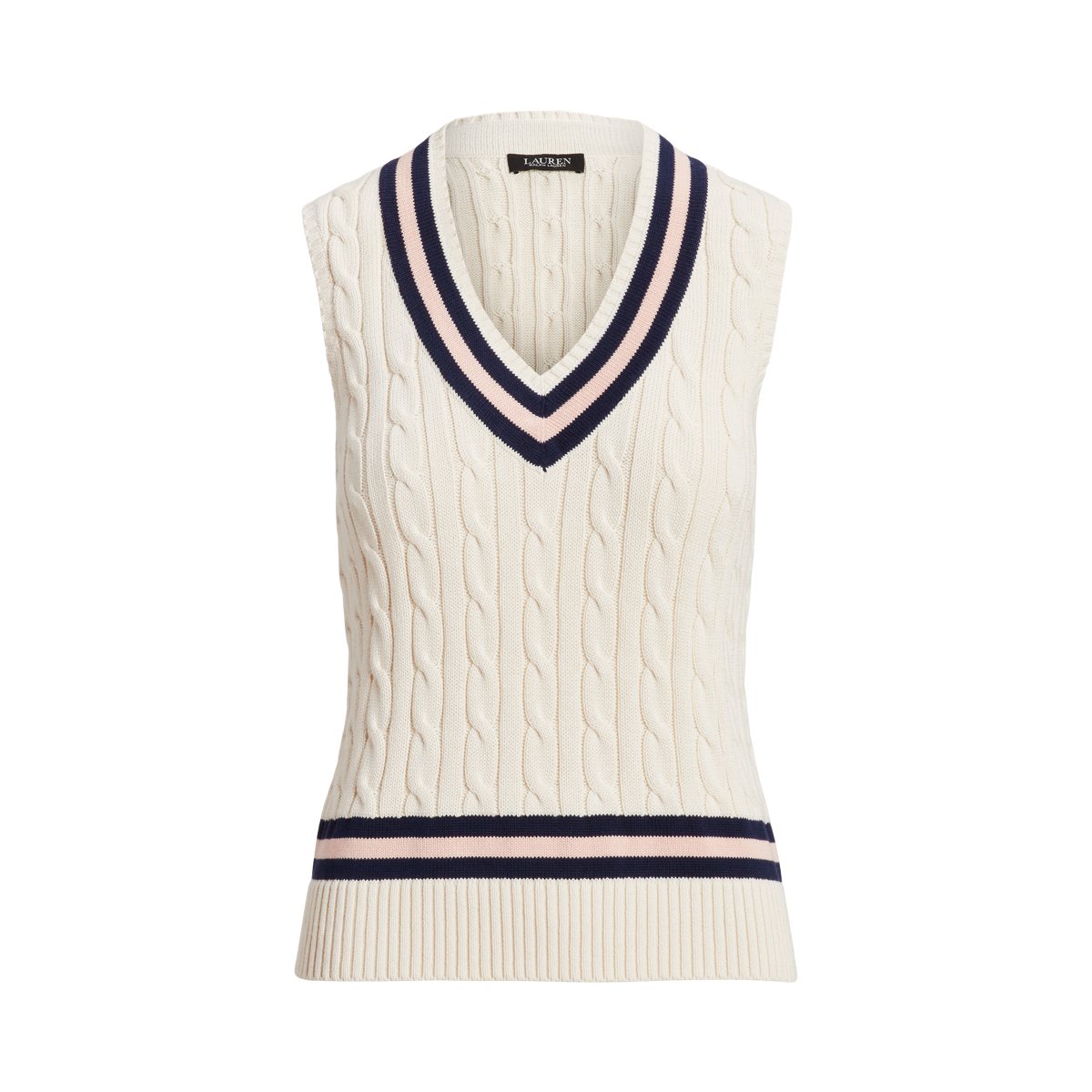 Cable Knit Cotton Cricket Sweater Vest Ralph Lauren