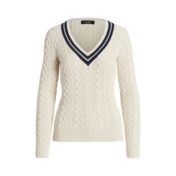 Jersey de cricket en punto de ochos Lauren Petite en 1