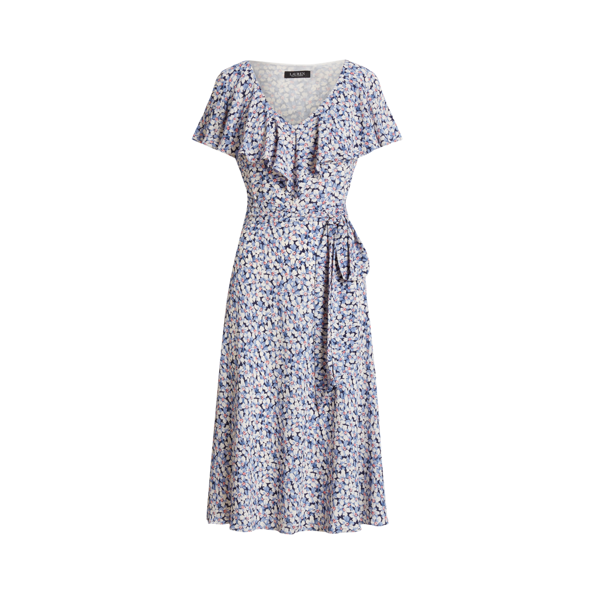 送料関税込【LAUREN RALPH LAUREN】BELTED BUBBLE CREPE DRESS Women's Lauren Ralph Lauren Floral Belted Bubble Crepe Dress