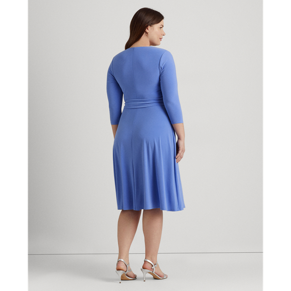 Blue Mist Surplice Jersey Dress Lauren Woman 5
