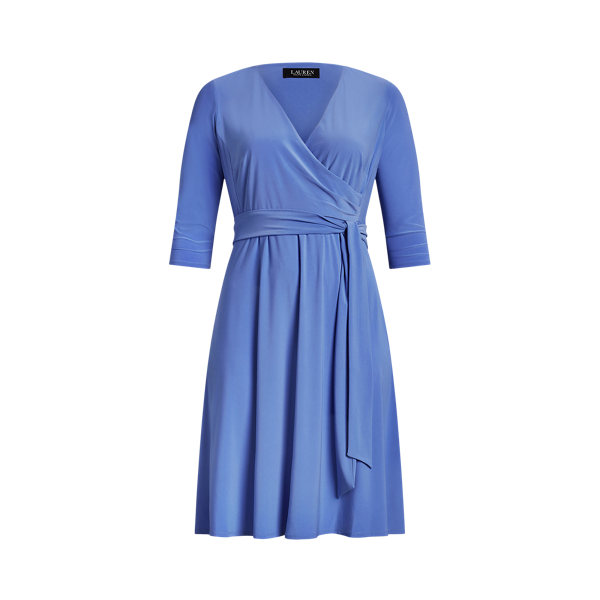 Blue Mist Surplice Jersey Dress Lauren Woman 2