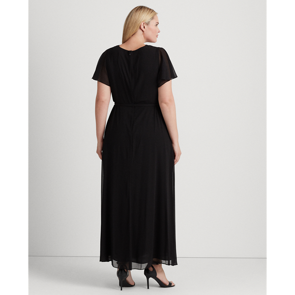 【Ralph Lauren】Flutter-Sleeve Fit & Flare Dress☆ワンピース Lauren Ralph Lauren Flutter-Sleeve Georgette Dress Tomato 12