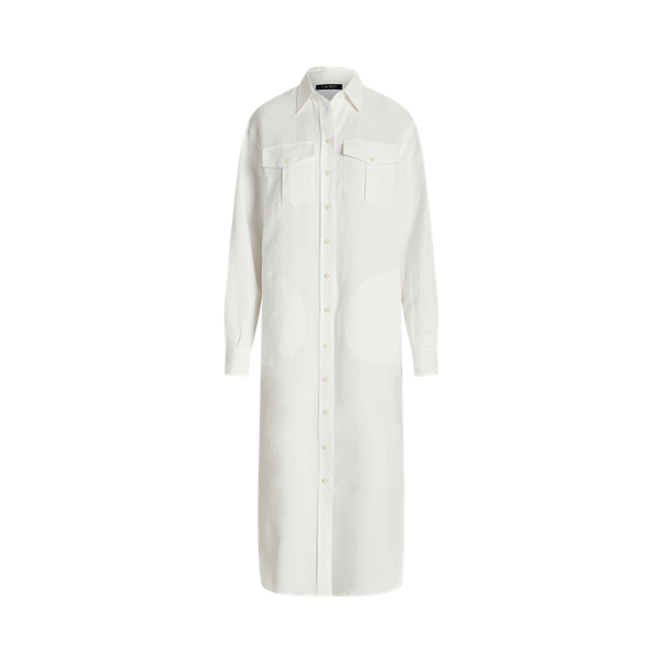 Robe-chemise en lin m&eacute;lang&eacute;
