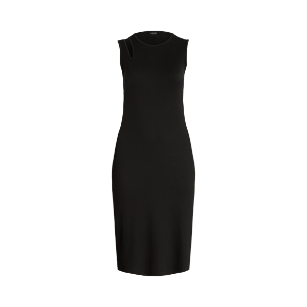 Cotton-Blend Sleeveless Midi Dress Lauren Woman 1
