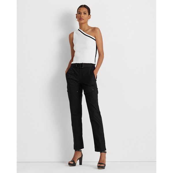 Black Belted Sateen Cargo Pant Lauren 1