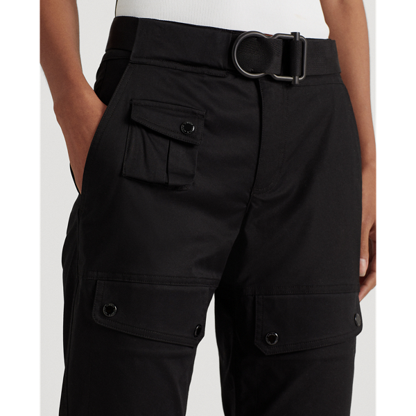 Black Belted Sateen Cargo Pant Lauren 6