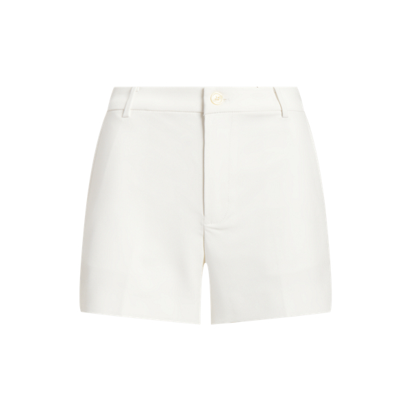 Geplooide katoenen short met stretch Lauren in 1