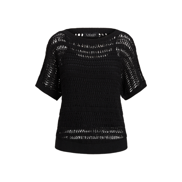 Cotton Mesh Short-Sleeve Jumper Lauren Petite 1