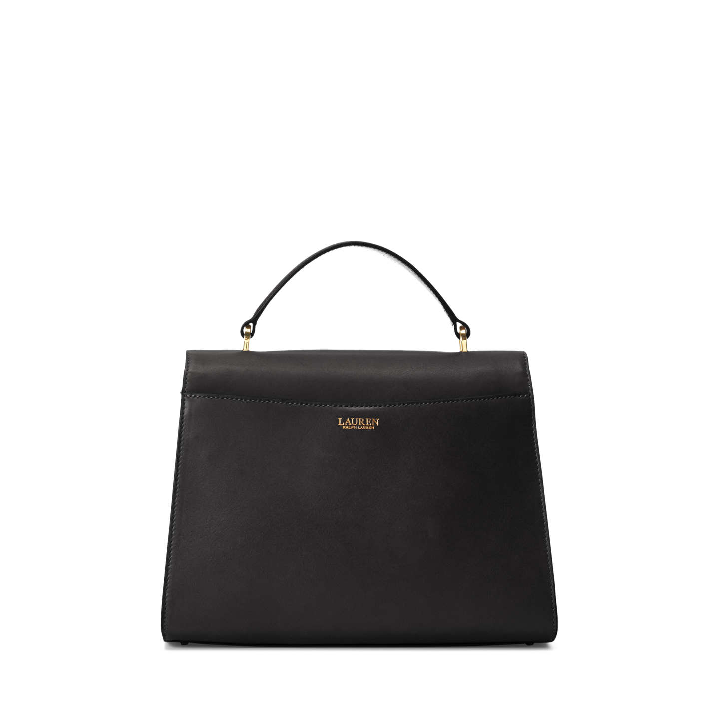 Женская сумка Ralph Lauren Leather Medium Farrah Satchel, цвет: Чёрный — фото 2