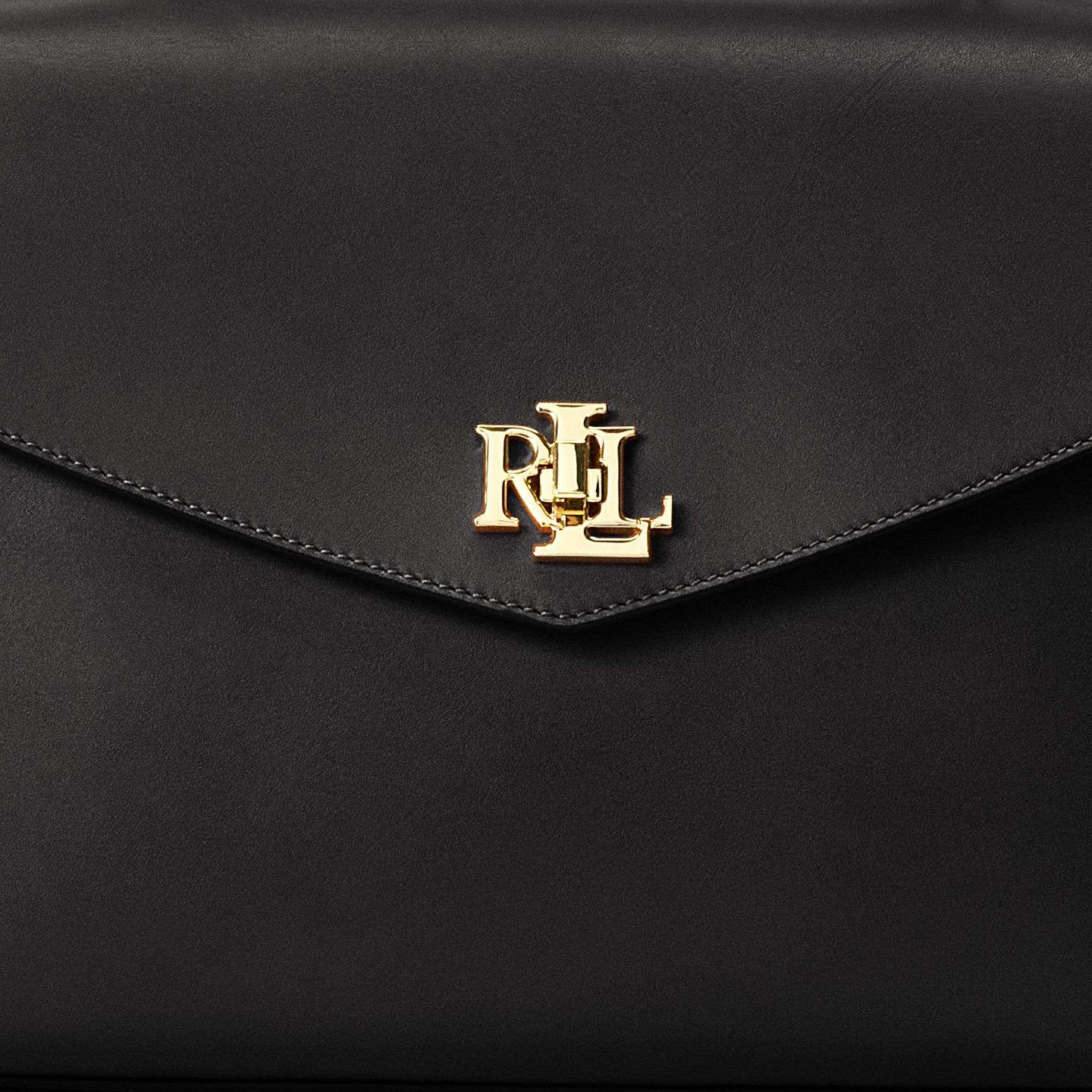 Женская сумка Ralph Lauren Leather Medium Farrah Satchel, цвет: Чёрный — фото 4