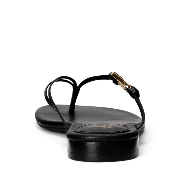 Black Emalia Nappa Leather Flip-Flop Lauren for summer 3