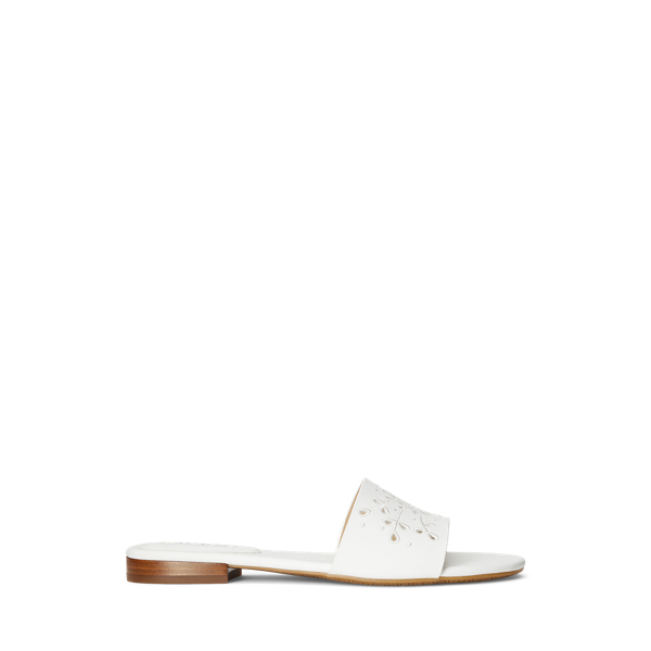 Andee Eyelet Leather Slide Sandal Lauren 1