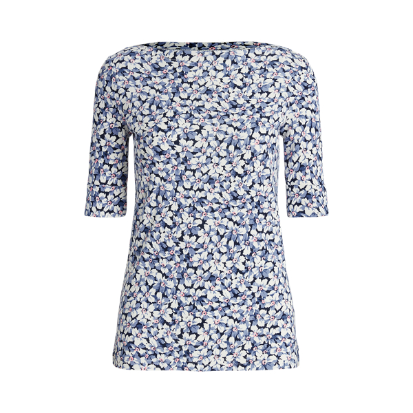 Floral Stretch Cotton Tee Lauren 1