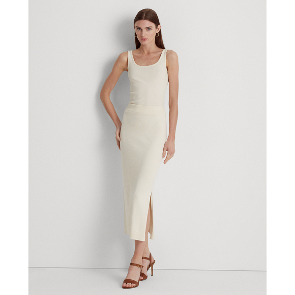 Mascarpone Cream Cotton-Blend Tank Top Lauren Petite 4