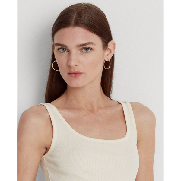 Mascarpone Cream Cotton-Blend Tank Top Lauren Petite 6