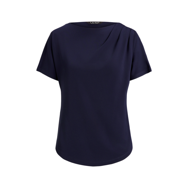 Pleated Stretch Jersey T-shirt Lauren Petite 1