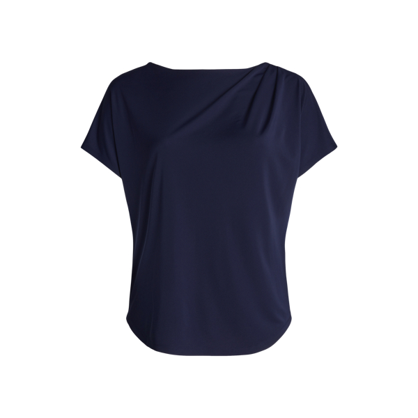 Pleated Stretch Jersey Tee Lauren Woman 1