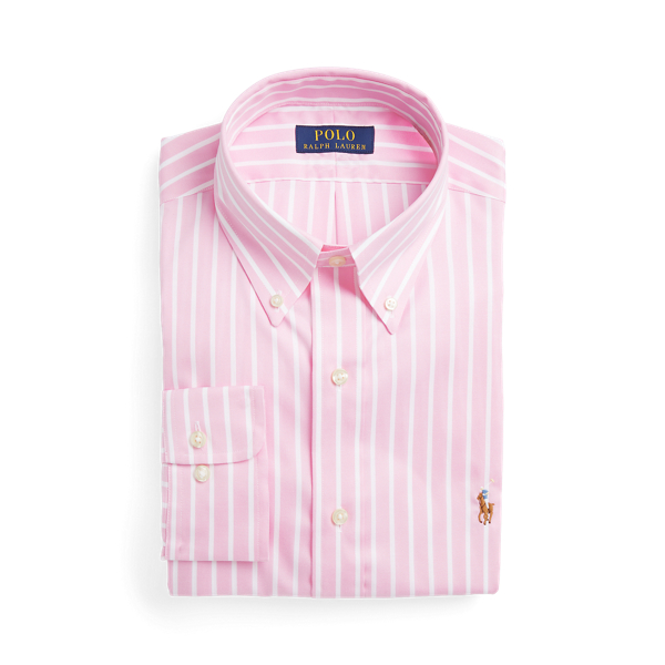 Ralph lauren pink and white striped shirt best sale