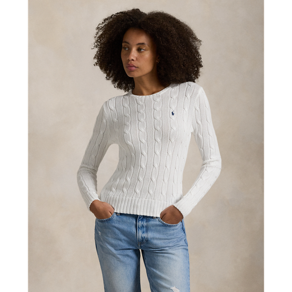 Ralph lauren white knitted jumper hotsell